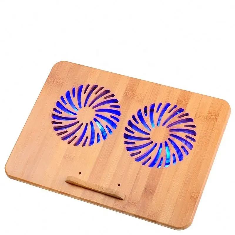 Custom LOGO Laptop Cooler Cooling Pads Portable Bamboo Laptop Cooling Computer Desk