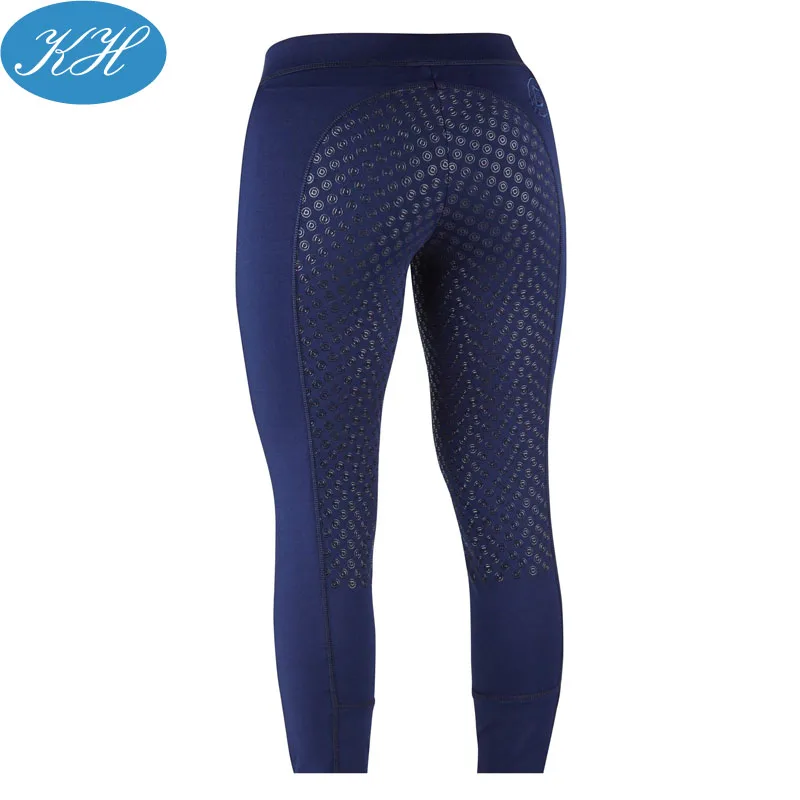 Custom Beige Outdoor Woman Equestrian Jodhpurs Breeches Horse Riding Pants Tights With Pocket