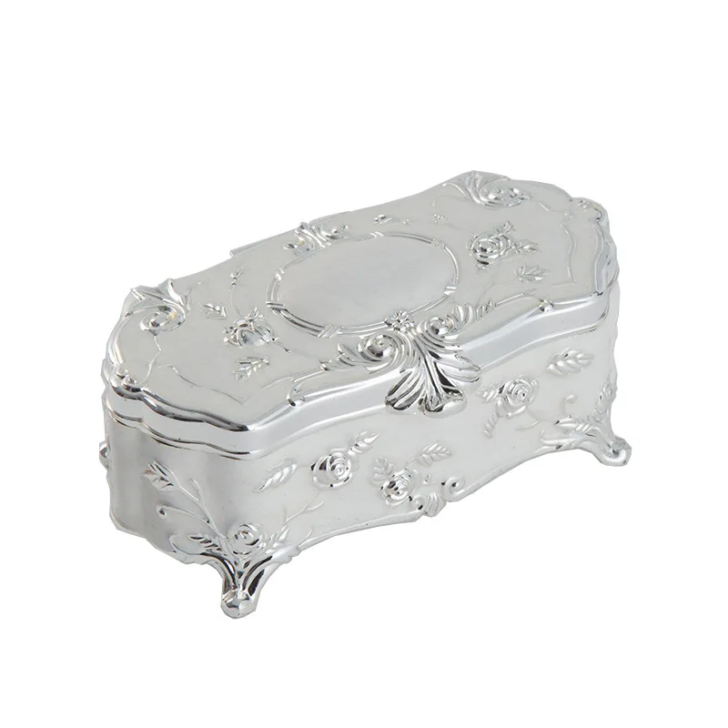 Metal Crafts Retro Princess Jewelry Box Small Jewelry Box Storage Jewelry Toothpick Box Cotton Swab