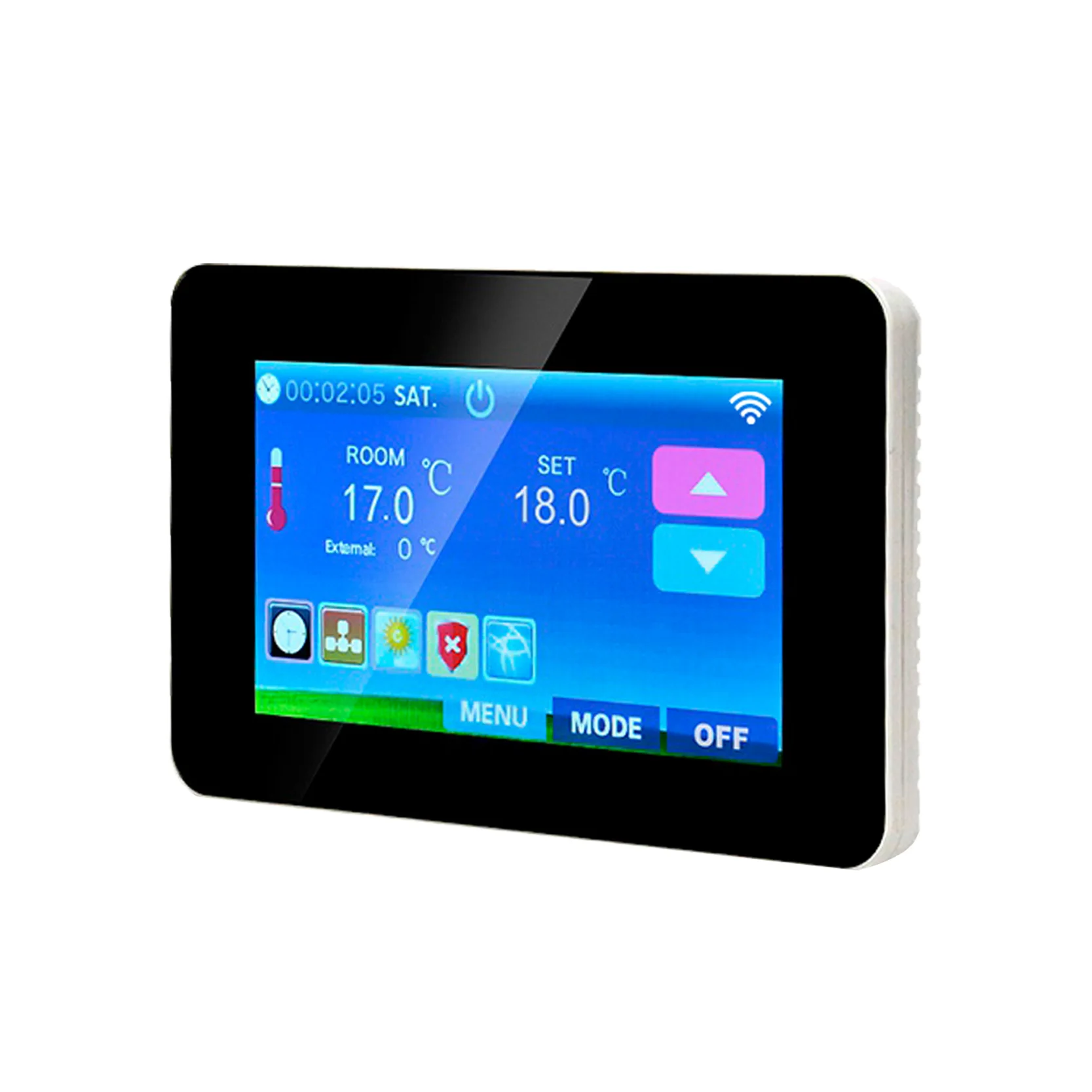 black FRAME programmable digital floor heating thermostat ME80