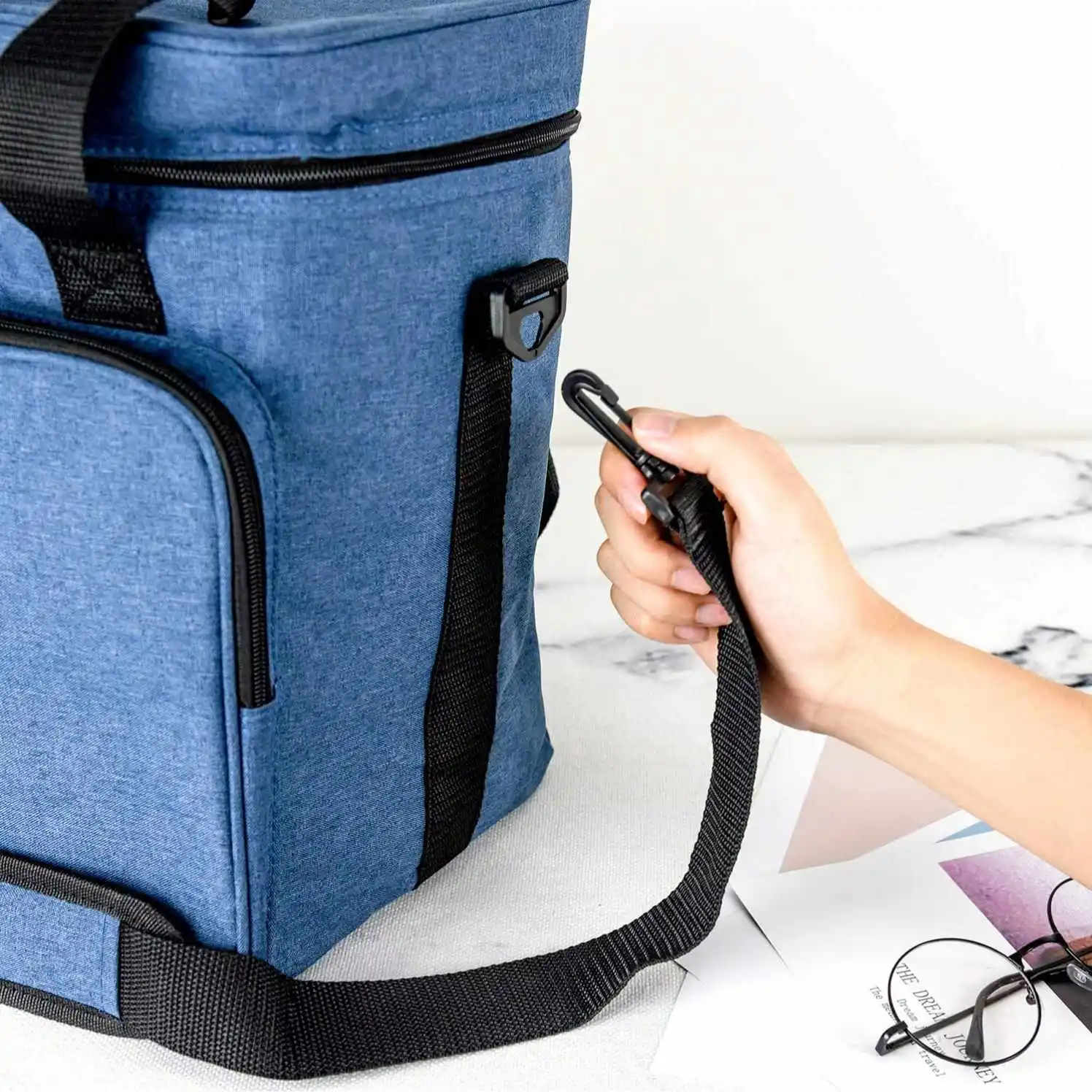 Collapsible leakproof 50 can soft sided portable camping oxford wine bag bottle cooler  for  outdoor