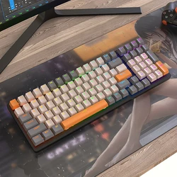 K6 Mechanical Keyboard 100 Keys Keycaps RGB 5.0 BT 2.4 G Wired 3 Modes Gaming Wireless Mechanical Keyboards For Tablet PC