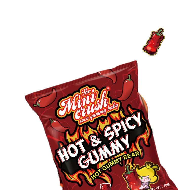 Spicy Flavored Gummy Candies, Chili Powder Covered Gummies Mexican Snacks and Candy