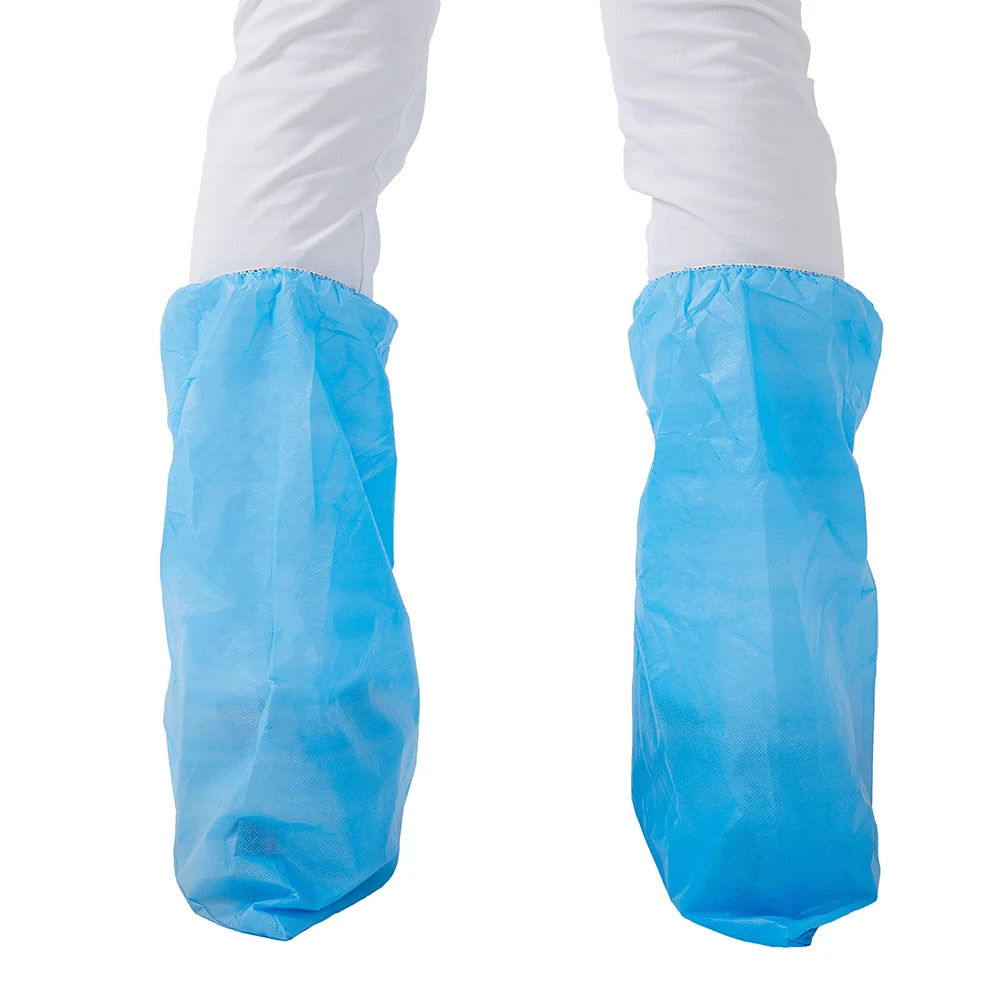 Хирургические Чехлы для обуви водонепроницаемые одноразовые чехлы PE CPE PP SMS длинные с эластичными элементами Hubei Haixin