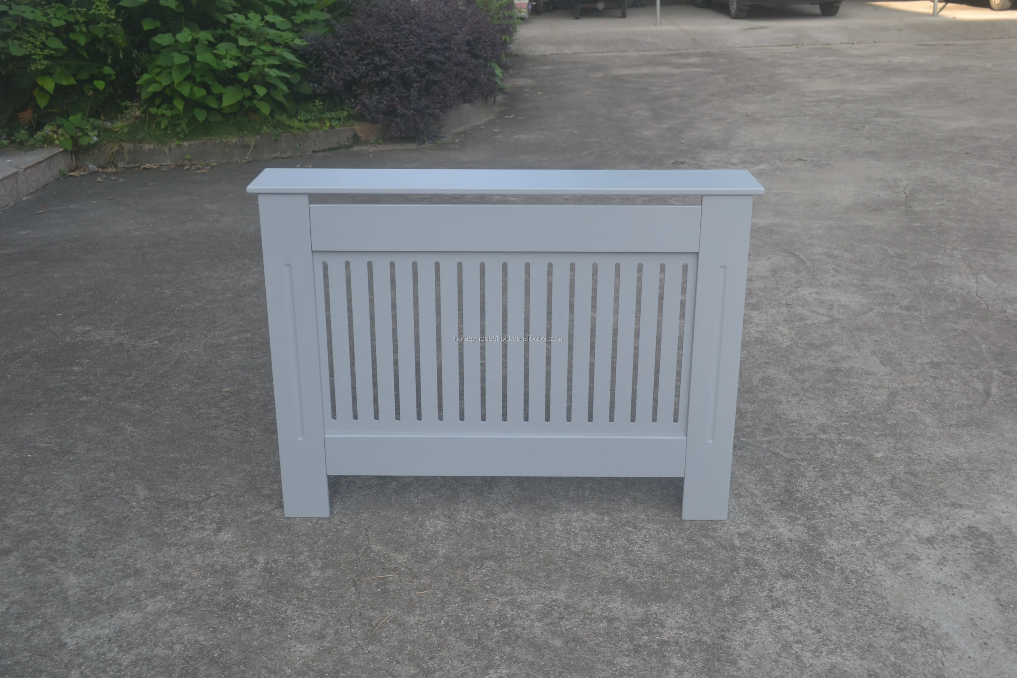 Medium Radiator Cover Natural MDF Modern White Cabinet Heating Guard