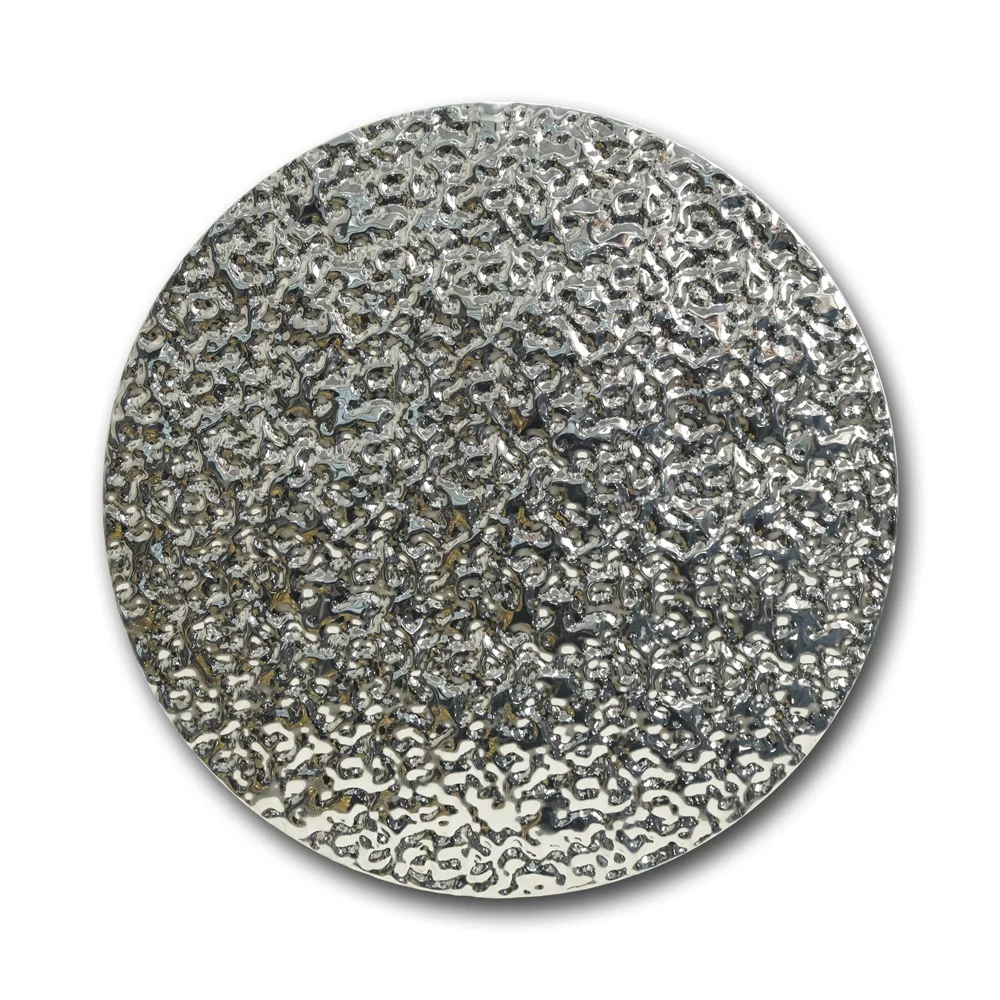 Factory Sale Handcraft Circle Glossy Silver-colored Metal Wall Decor for Hotel Room