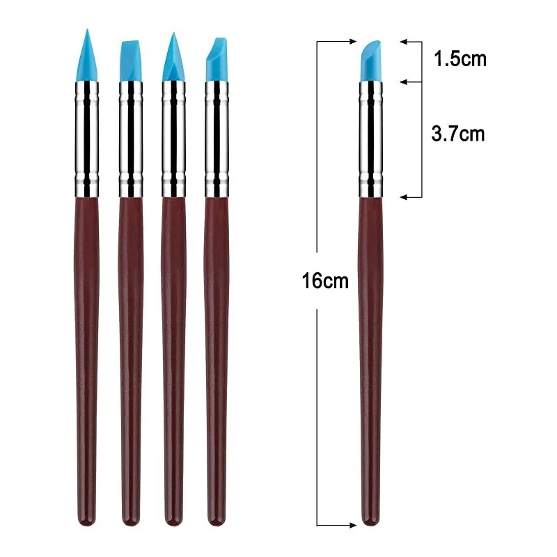 10Pcs Silicone Polymer Clay Sculpting Tool Pen Rubber Tip Modeling Dotting Tool Pottery Clay Sculpture Carving Tools