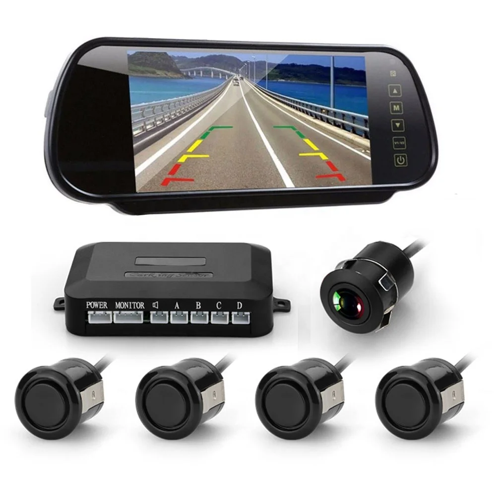 7.0 inch Rearview Mirror LCD Display 4 Sensores DE Estacionamento Assist car reversing radar blind spot parking sensor