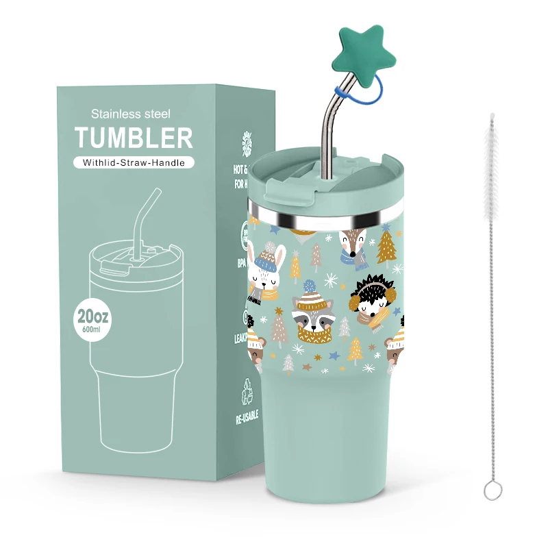 Leakproof 40 oz cup h2.0 tumbler 30oz 40oz stainless steel outdoor travel mug with handle and straw