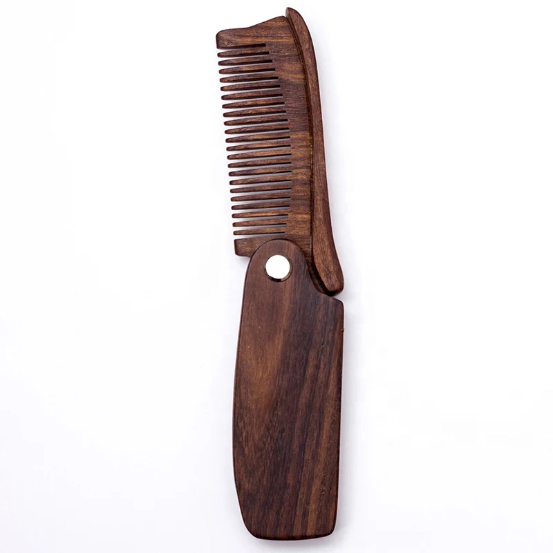 Wooden comb Natural Red Sandalwood Folding Beard Comb Durable Pocket Comb for Men