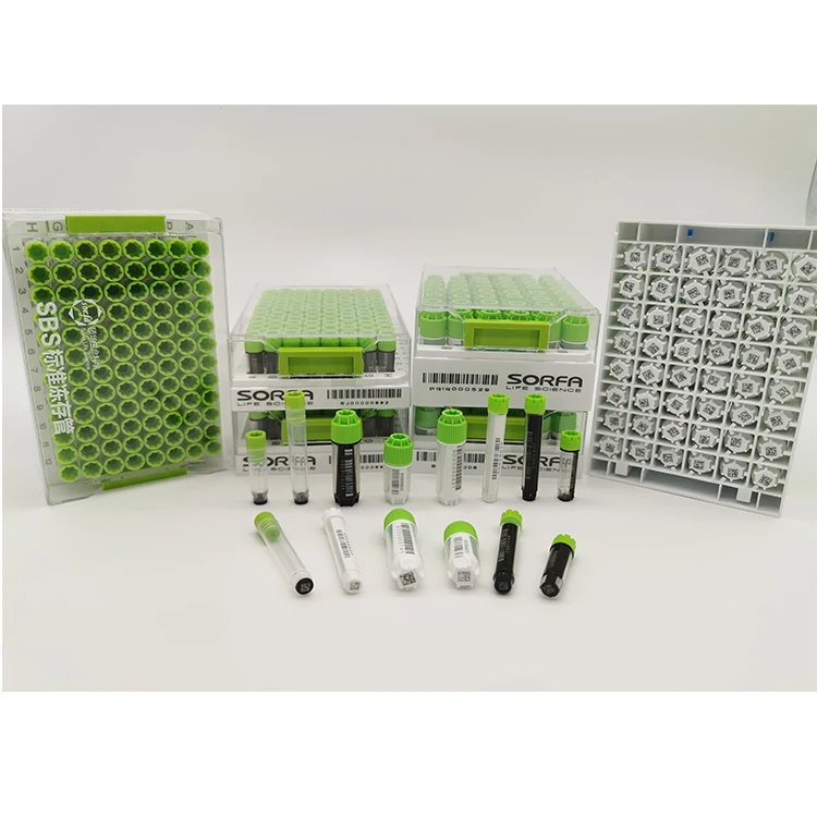 Сорфа пластмасс бар-кодированные криогенные флаконы крио пробирки коробки криогенные флаконы с колпачками