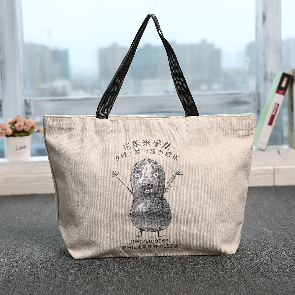 Wholesale Fashioned Canvas Shoulder Bags Custom Logo Printed for Shopping