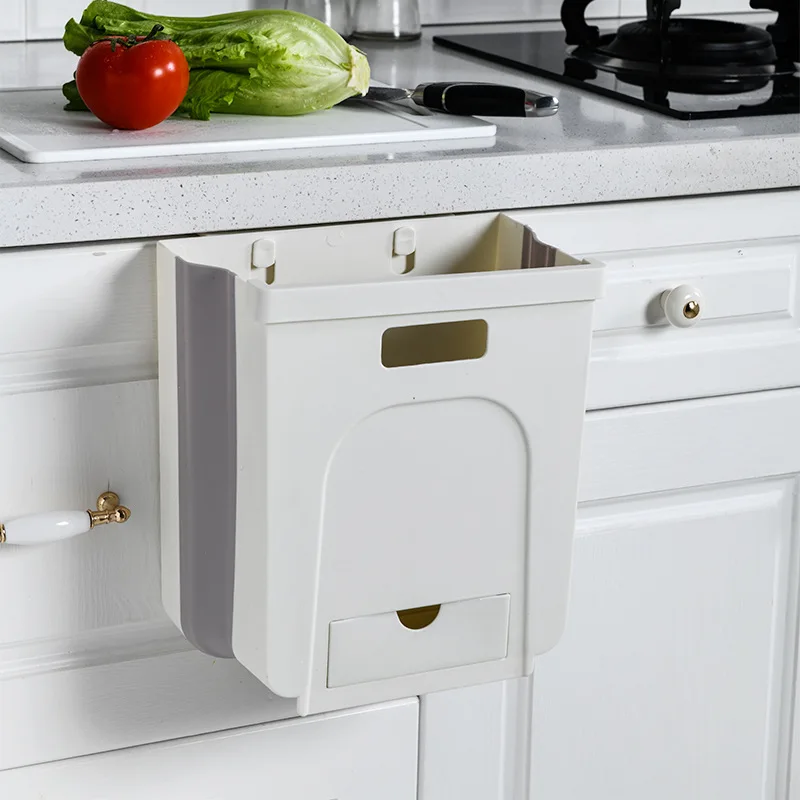 Folding hanging living room toilet car garbage basket kitchen household trash can