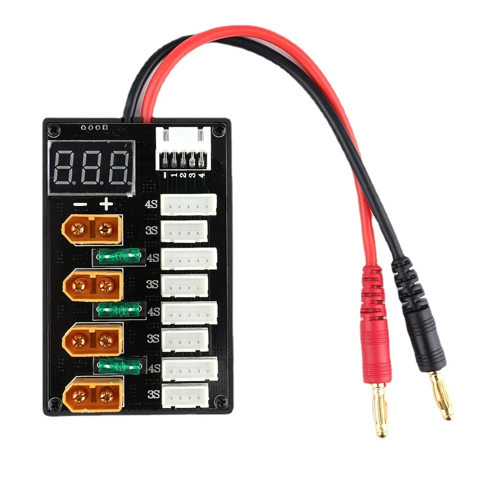 XT30 Plug 1S-3S XT60 Plug 3S-4SLipo Battery Parallel Charging Board with Voltage Tester For IMAX B6 B6AC Balance Charger
