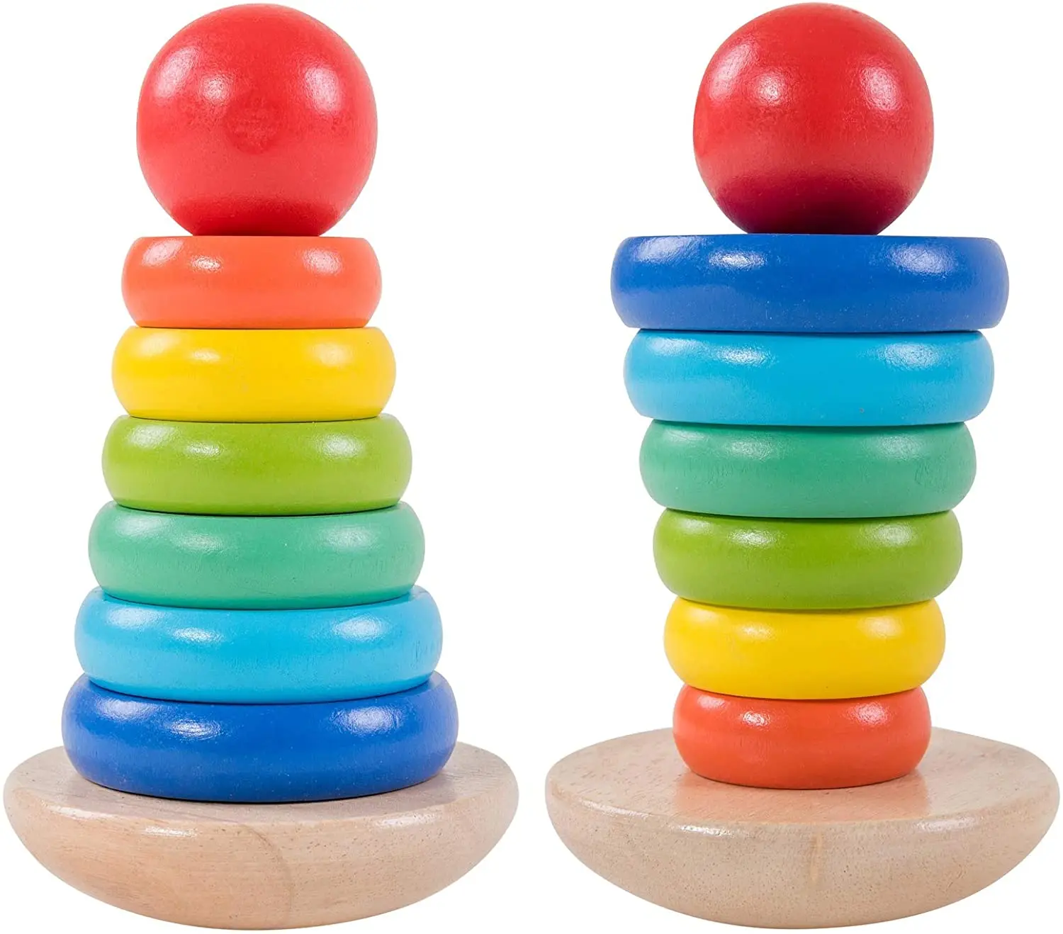 
Wooden Stacking Rings Baby Toy Natural Tumbler Rainbow Montessori Toys and Sorting Shape Puzzle for Toddlers Learning toy 