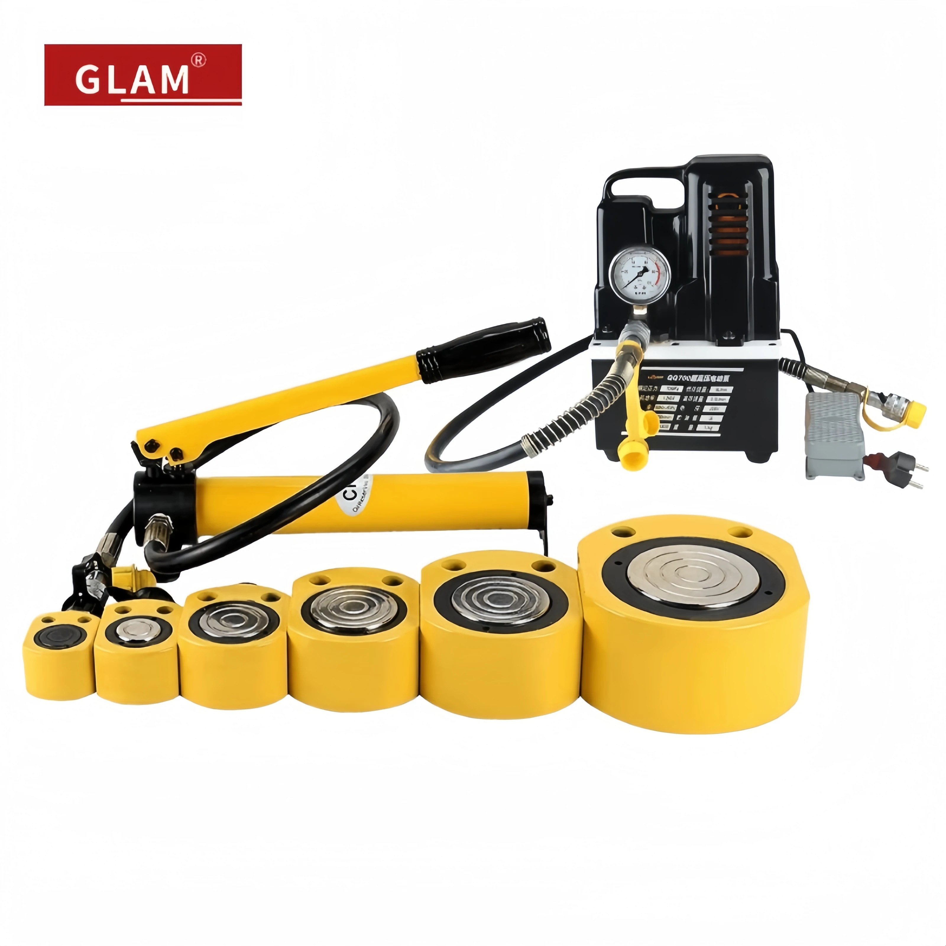 Ultra-Thin Single Acting Portable Hydraulic Lifting Jack 5T/10T/20T/30T/50T Adjustable Split Booster Steel Hydrocy Linder OEM GS