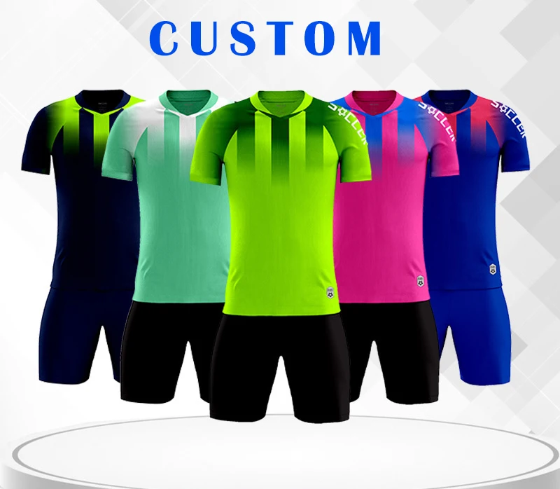 Wholesale New Football Uniform Suits Boys And Girls Adult Game Training Uniforms Sports Short-sleeved Jersey Printing Size