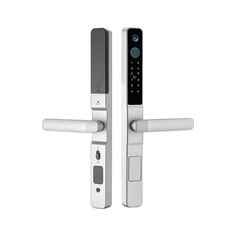 Hot Sale door with smart lock safe digital fingerprint home door handle lock tuya smart door lock with camera