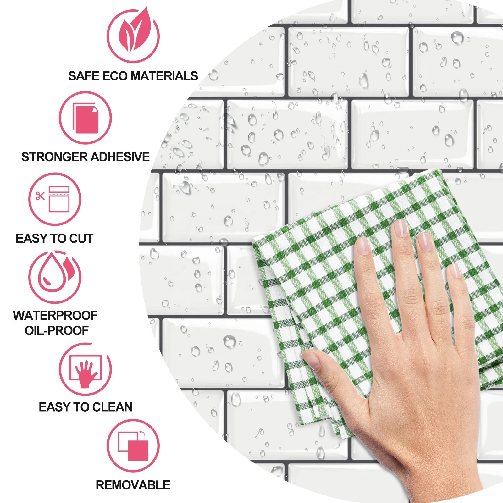 new design 2021primer handmade white brick for kitchen tiles 3-d child floor vinyl peel and stick wallpaper