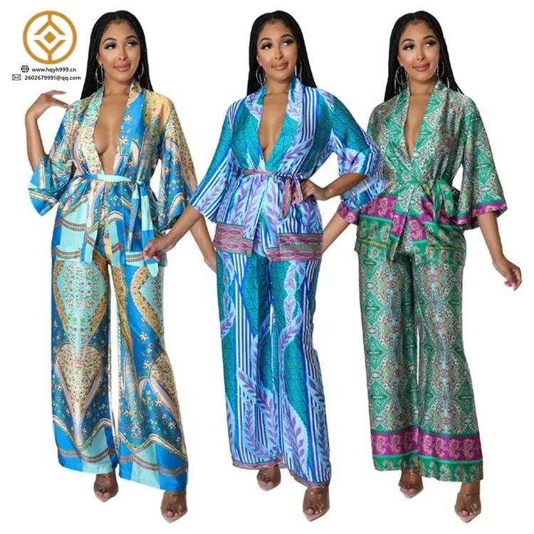M0171-hot selling products 2022 printed designer two piece sets ladies fashion set clothes