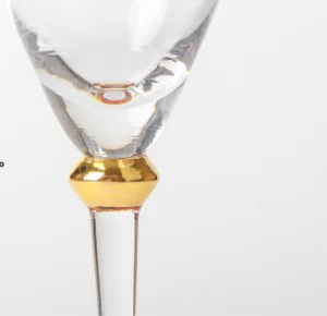 Wholesale wedding goblet crystal champagne red wine glass with gold rim