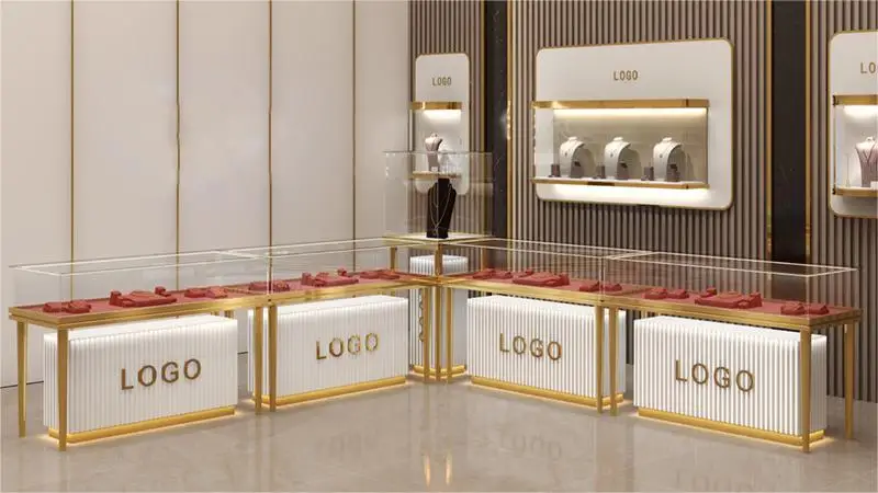 Modern Jewelry Glass Display Showcase Lockable Glass Showcase Display Cabinet