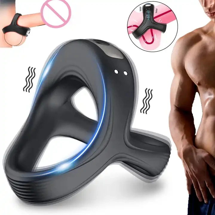 Hot Selling Male Penis Cock Ring Vibrator Sex Toys for Man Male Delay Ejaculation Adult Products