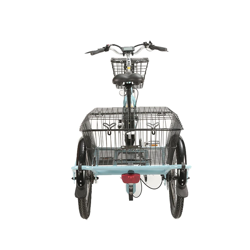3 Wheel Ebike Electric Trike Fat Bicycle Trike 500W Electric Tricycle in 10Ah Removable Battery with Front Basket Rear Cargo