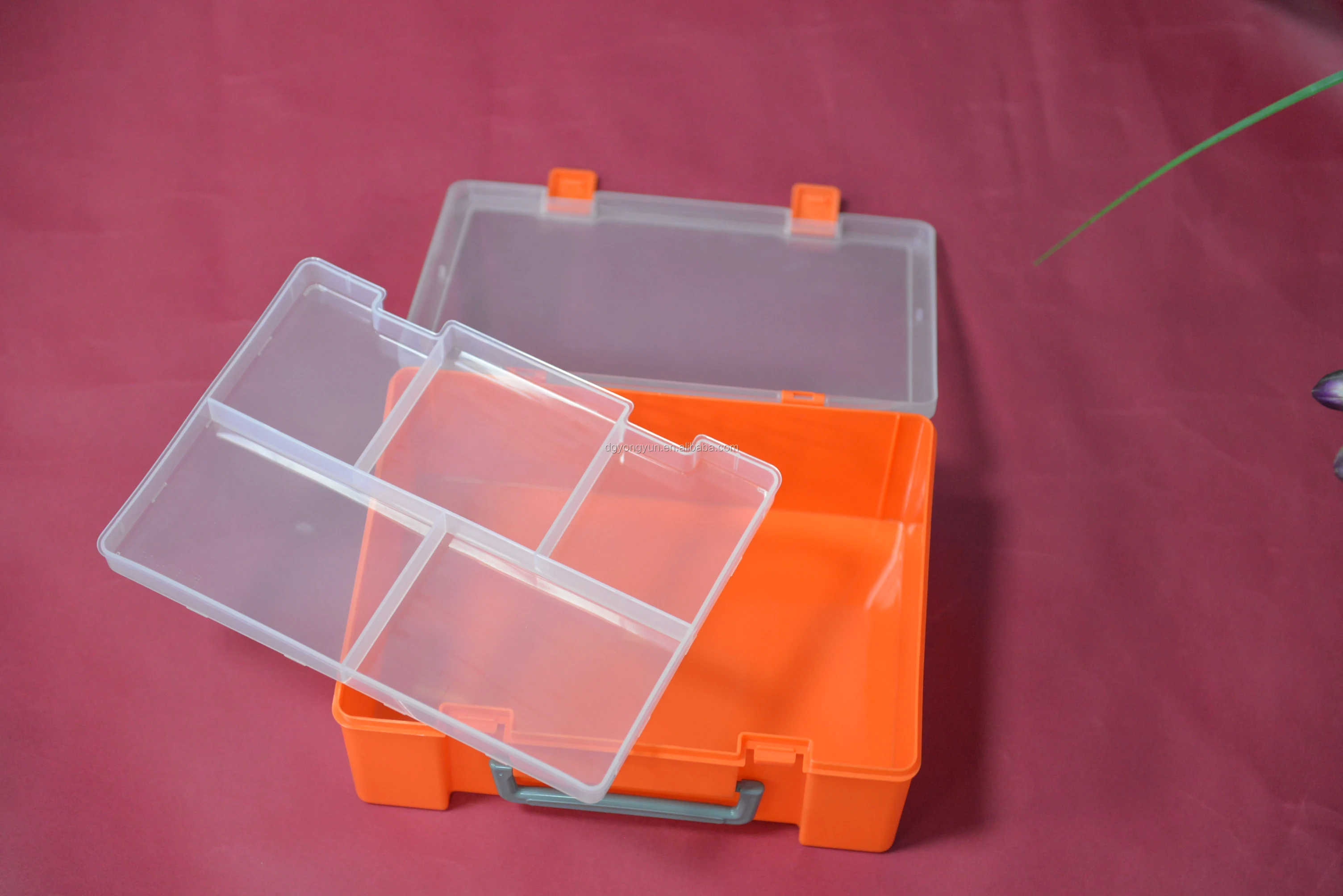 Wholesale high capacity plastic storage box organizer with tray tools container