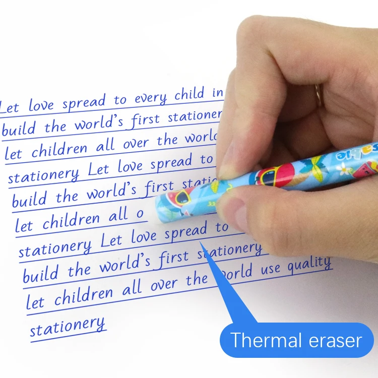Yalong New Design Heat Erasable Pen Heat Transfer Film Holder Blue Ink 0.5mm Gel Pen Erasable Pen Statronery