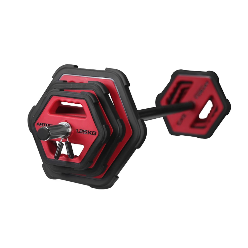 Gym Machine Barbell Weights Factory Wholesale   TPU Adjustable Dumbbell / Barbell Set