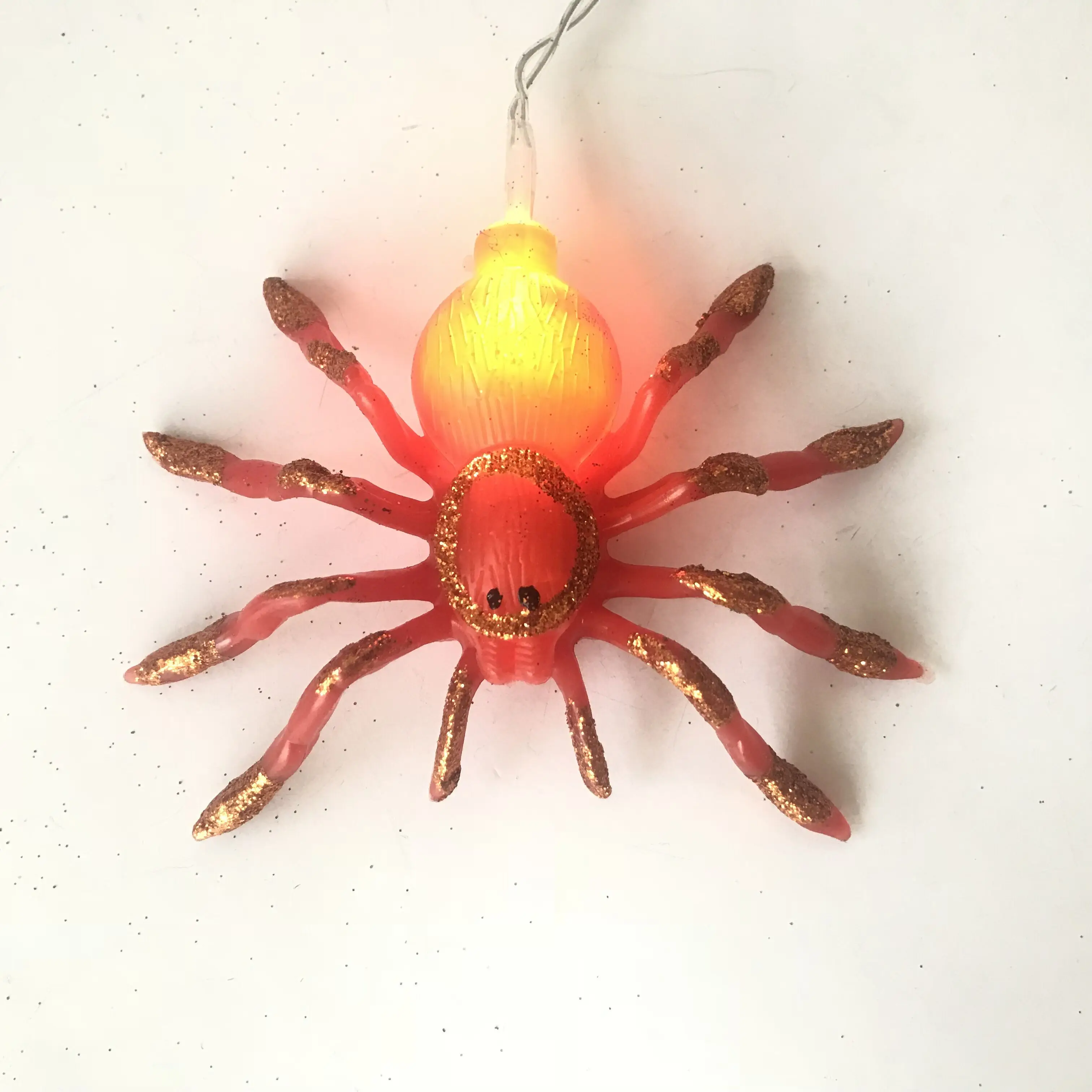 15 LED Halloween Spider String Lights Battery Operated Lighted Up Multicolor Glitter Spider For Indoor Garden Party Decoration