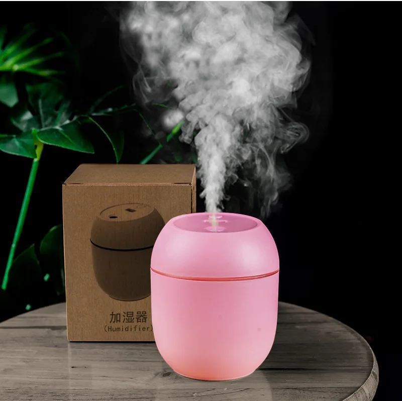 250ML Mini Usb Desktop Air Humidifier Ultrasonic Essential Oil Diffuser for Home Car Mist Maker with Night Lamp