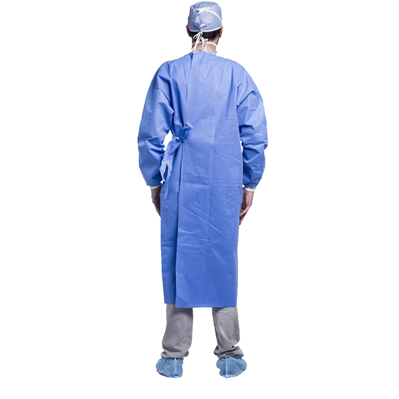 Disposable reinforced isolation gowns for clinic examination hospital SMS 45gsm sterile surgical gown wholesale price