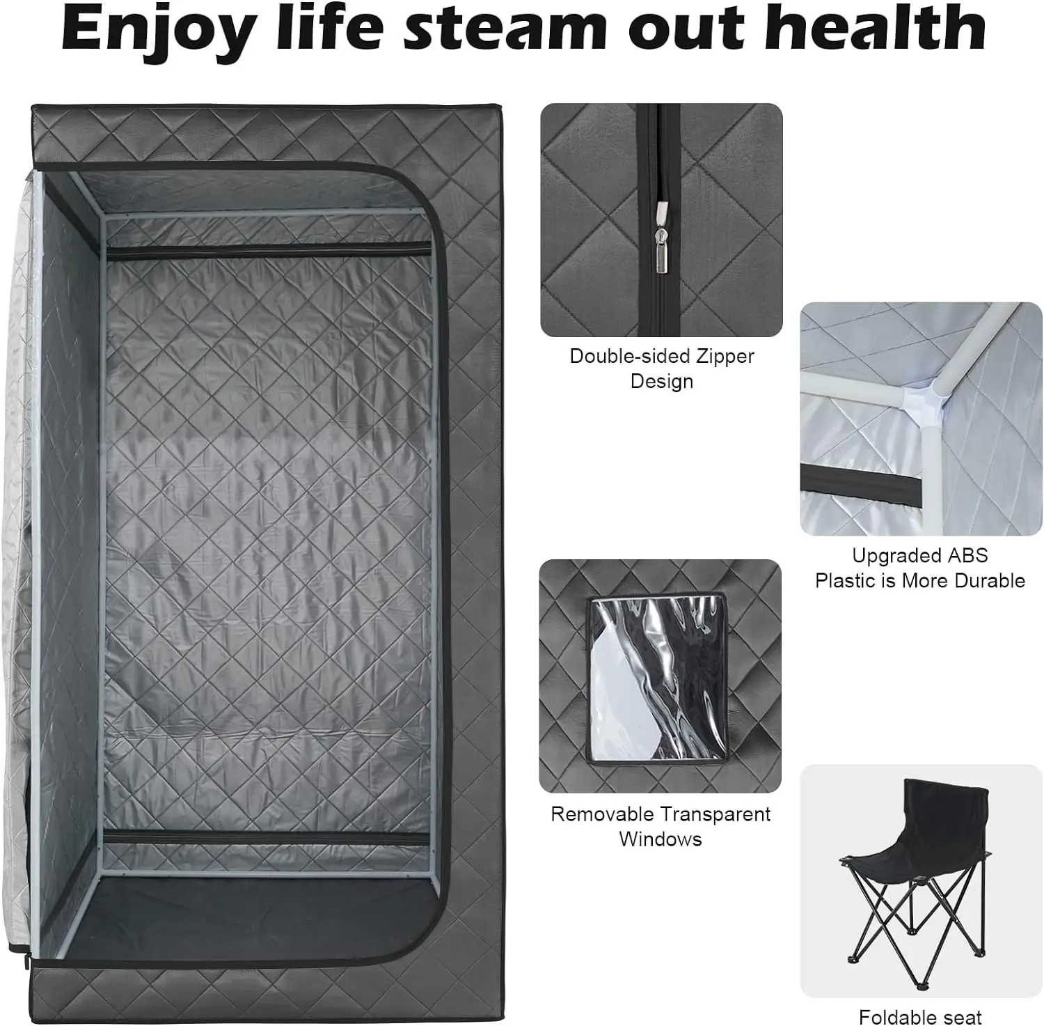 Smartmak Portable Steam Sauna Weight Loss Slimming Body Full Body Sauna Room With Chair