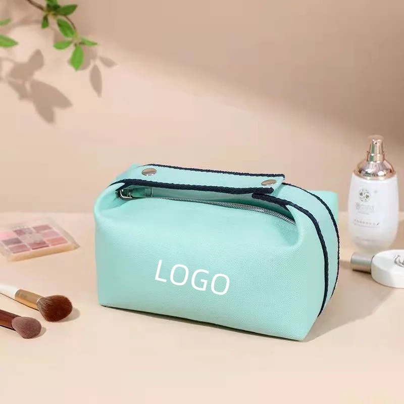 2024New Design Makeup Organizer Bag Letter Canvas Tote Cosmetic Bag Organizer Lunch Bag Large Capacity Cosmetic Pouch