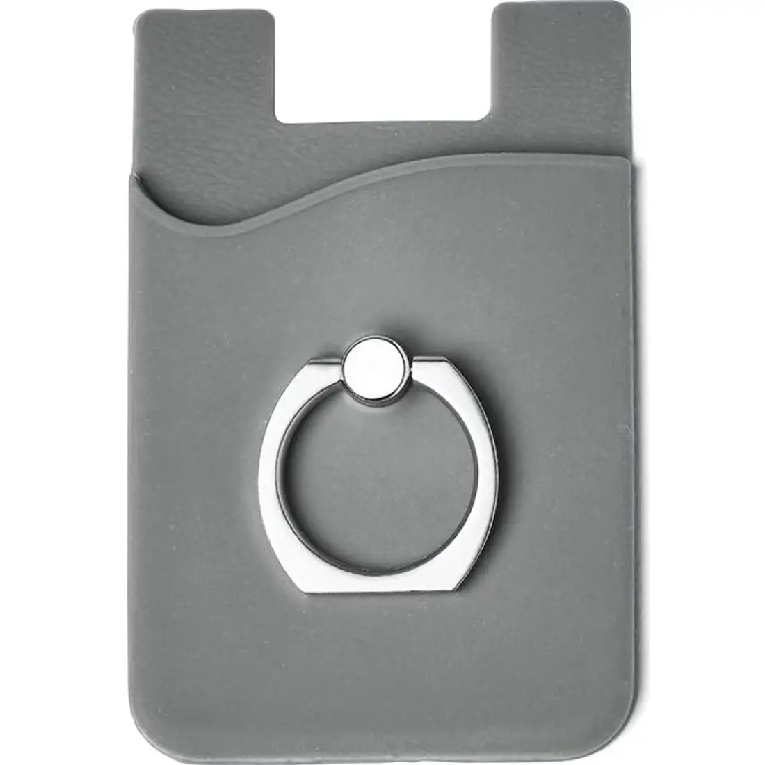 Custom Cheap Mobile Pouch Cell Phone Wallet Silicone Credit Card Holder Sleeves Metal Ring Stand