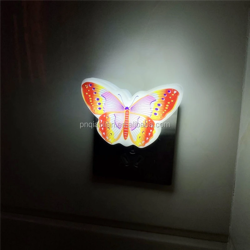 Qiaolian Cute Colorful Butterfly Switch night light Durable Home 110-250V Novelty Home nightlight 1W LED Nightlight