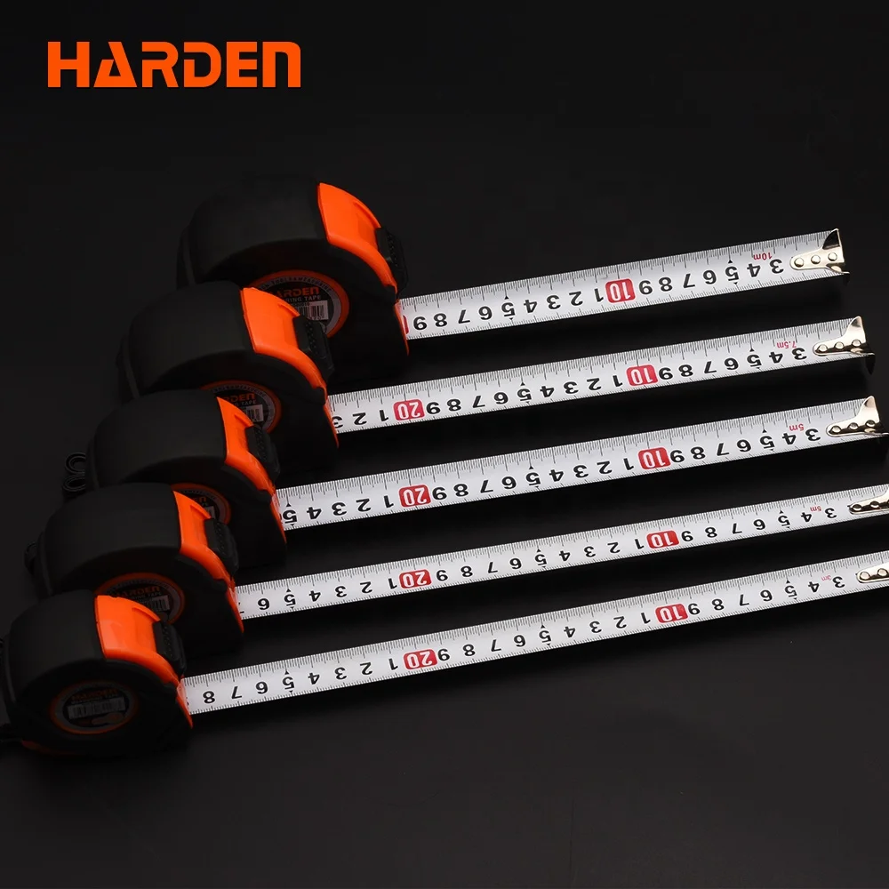 Стальная рулетка HARDEN 3-10 м с корпусом из АБС-пластика и 65Mn-лентой толщиной 0 12 мм ручной измерительный