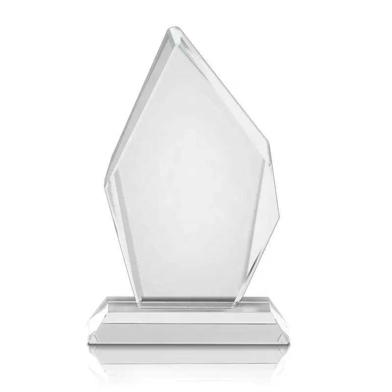 New custom design sublimation blank irregular shape crystal photo frame trophy award