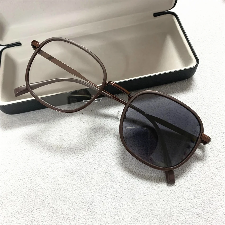 photochromic lens anti blue light round brown tawny retro photo grey lenses 2024 computer optical girls women transition glasses