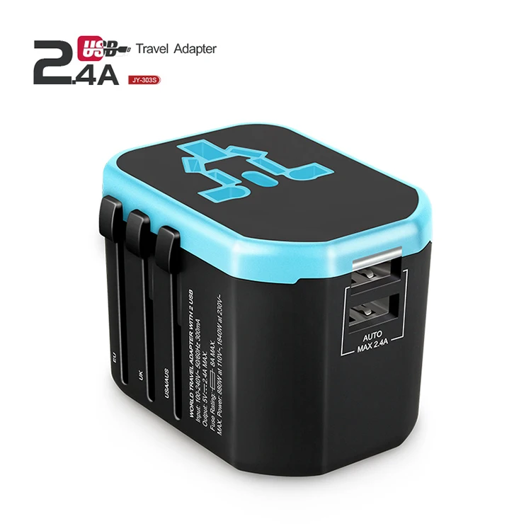 Универсальный путешествия адаптеры питания smart socket plug Путешествия адаптер 2 Порты usb зарядное устройство