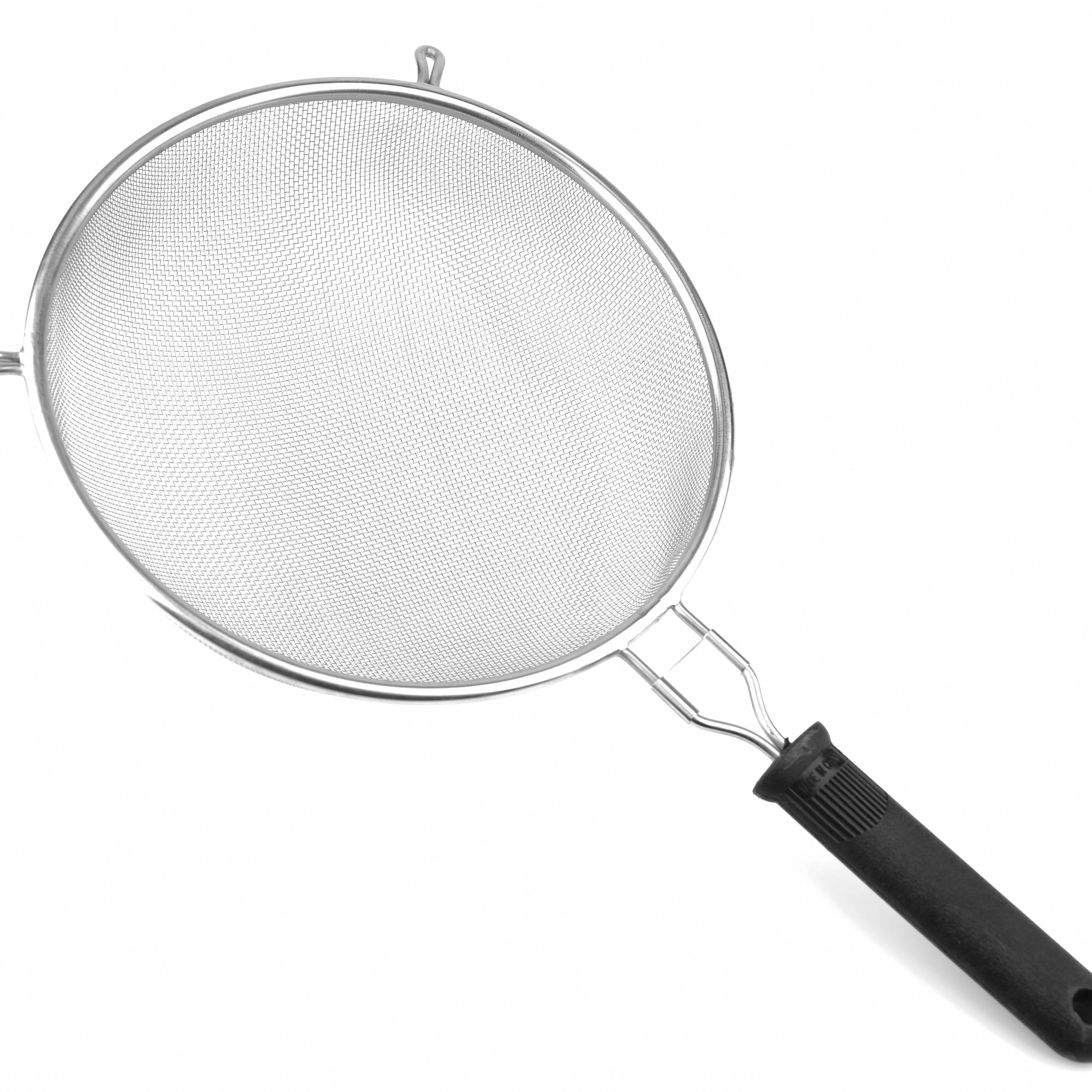 Home Gadget Pp Handle Cheap Food 21.5 cm Wire Fine Mesh Kitchen Stainless Steel Strainer Basket with Plastic Handle