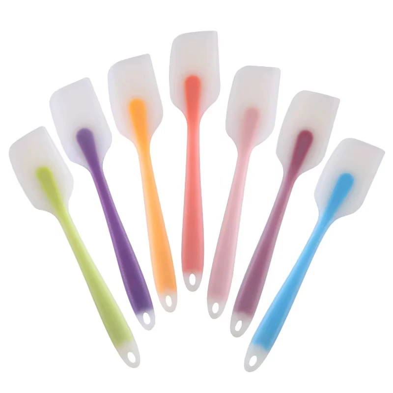 Transparent Integrated Silicone Spatula Scraper Stirring Cream Cake Butter Baking Tool Kitchen Use