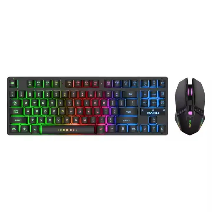 High Quality Professional 2.4Ghz Wireless Mouse and Keyboard Mechanical feel Switches Multimedia 87 keys Mini Portable Keyboards