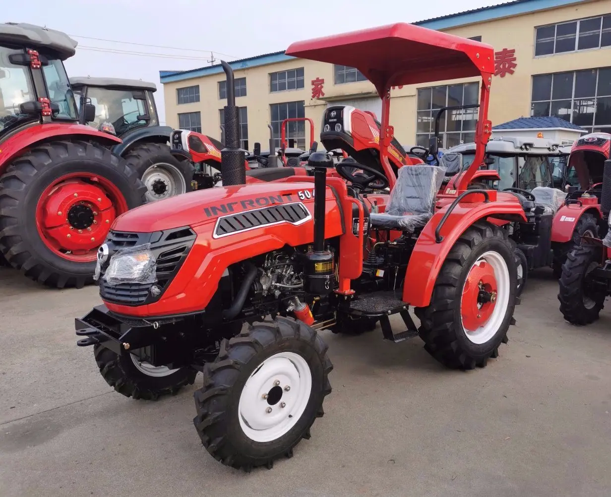 China Small Agricultural Machinery Mini Tractor 25HP 30HP 35HP 40HP QS Series Wheeled Tractor With Rotary Tiller With Low Price