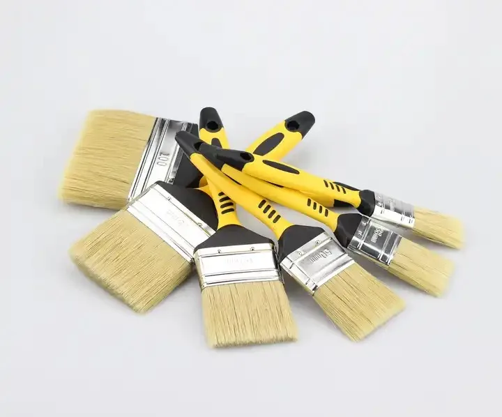 Industrial DIY Grade Various TPR Plastic Rubber Handle Paint Brushes Natural Bristles Wall Polishing Customizable OEM Supported