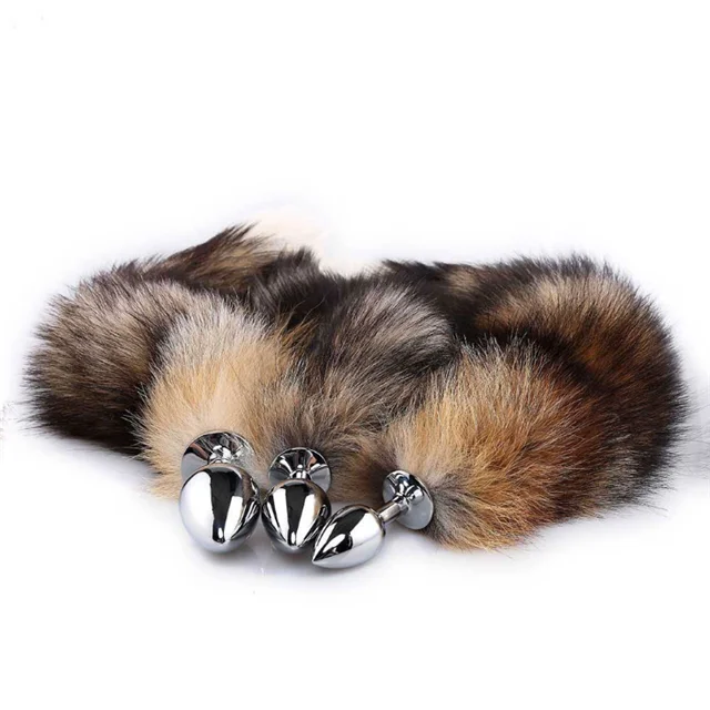Detachable Anal Plug Real Fox Tail,Fox Red Tail Anal Plug Fur
