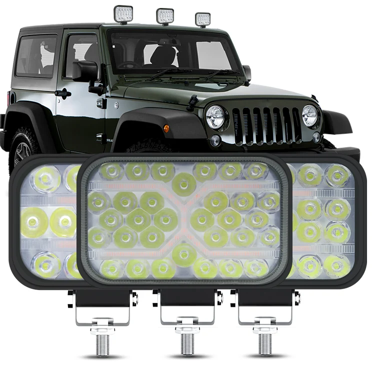 3 inch 4 inch 5 inch 42w 72w 96w fog/driving lights dual color white/ yellow flashing motorcycle headlight led off road lights