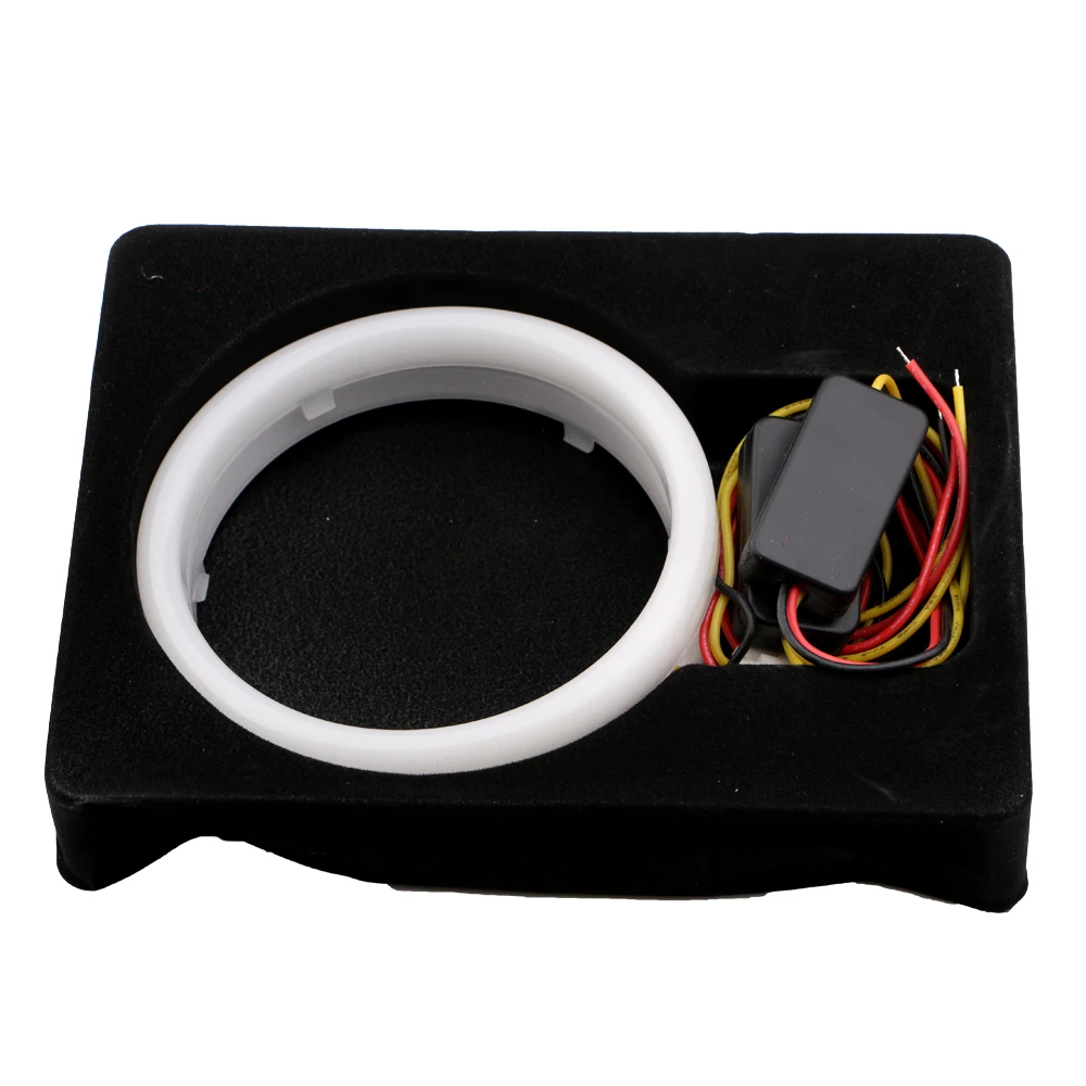 Car Accessories 4014 LED COB Angel Eyes Headlights With Turn Light Signal Yellow White Daytime Running Halo Rings 60MM~120MM